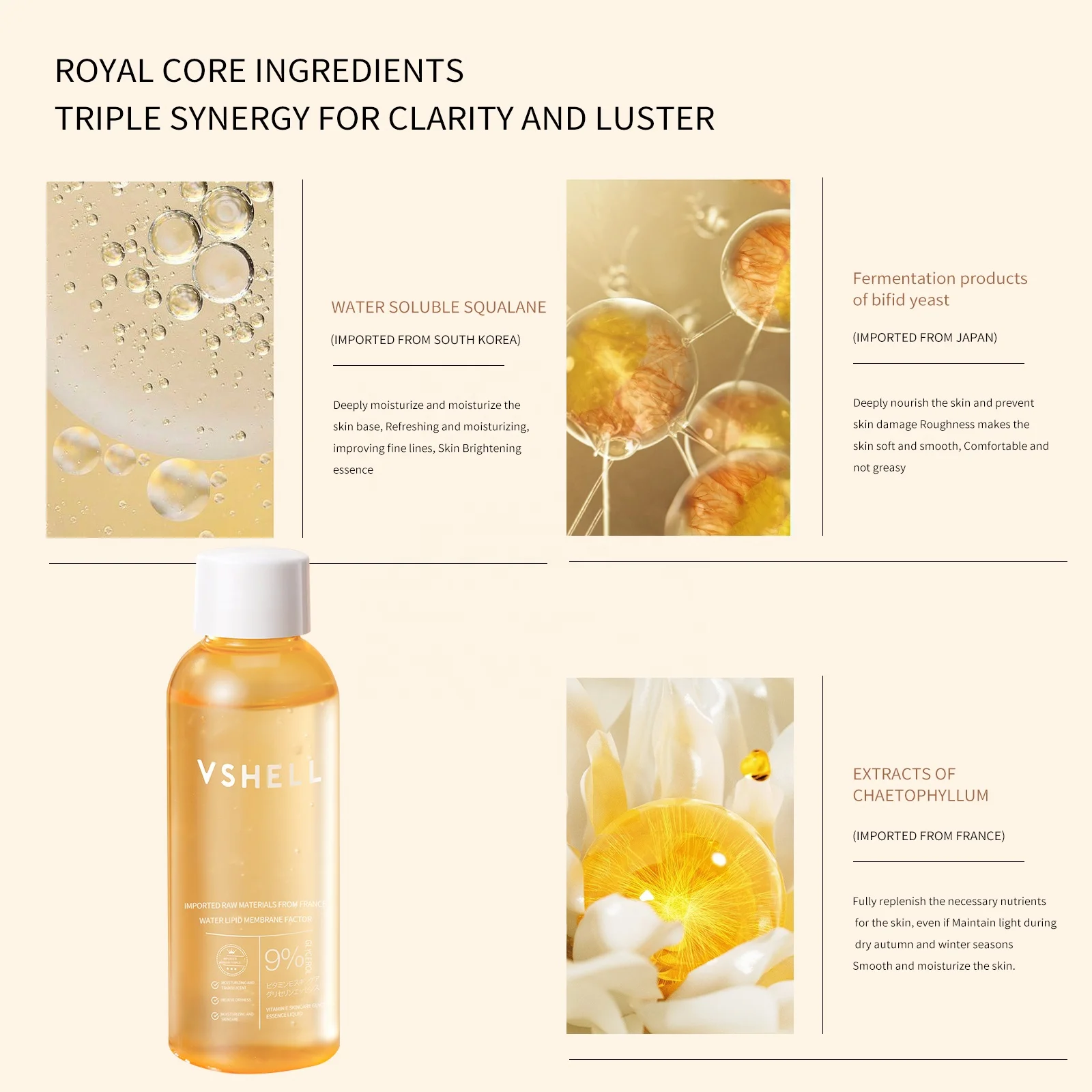 Skin Care Essence Oil with Vitamin E Squalane Dry Skin Moisturizer Hydrating Nourishing Body Massage Oil After Shower Bath Oil
