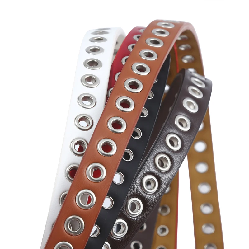 Whole sale Fashion Alloy Plain colour PU leather casual belts for female jeans