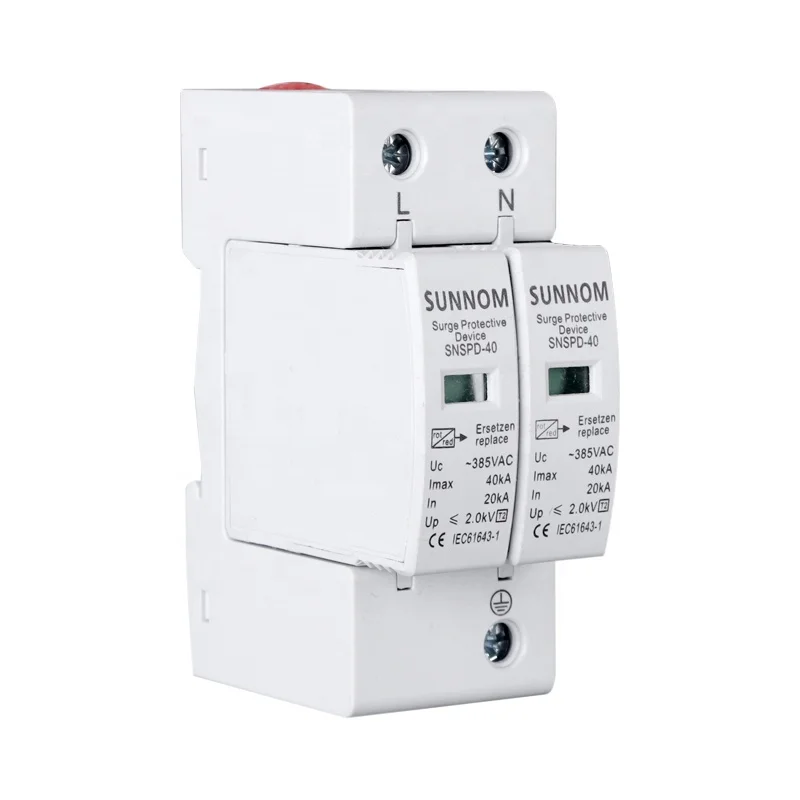 T2 AC SPD 2P 1P + N 20KA ~ 40K AC385V OEM домашний молниеотвод Защита от перенапряжения защитный низковольтный разрядник