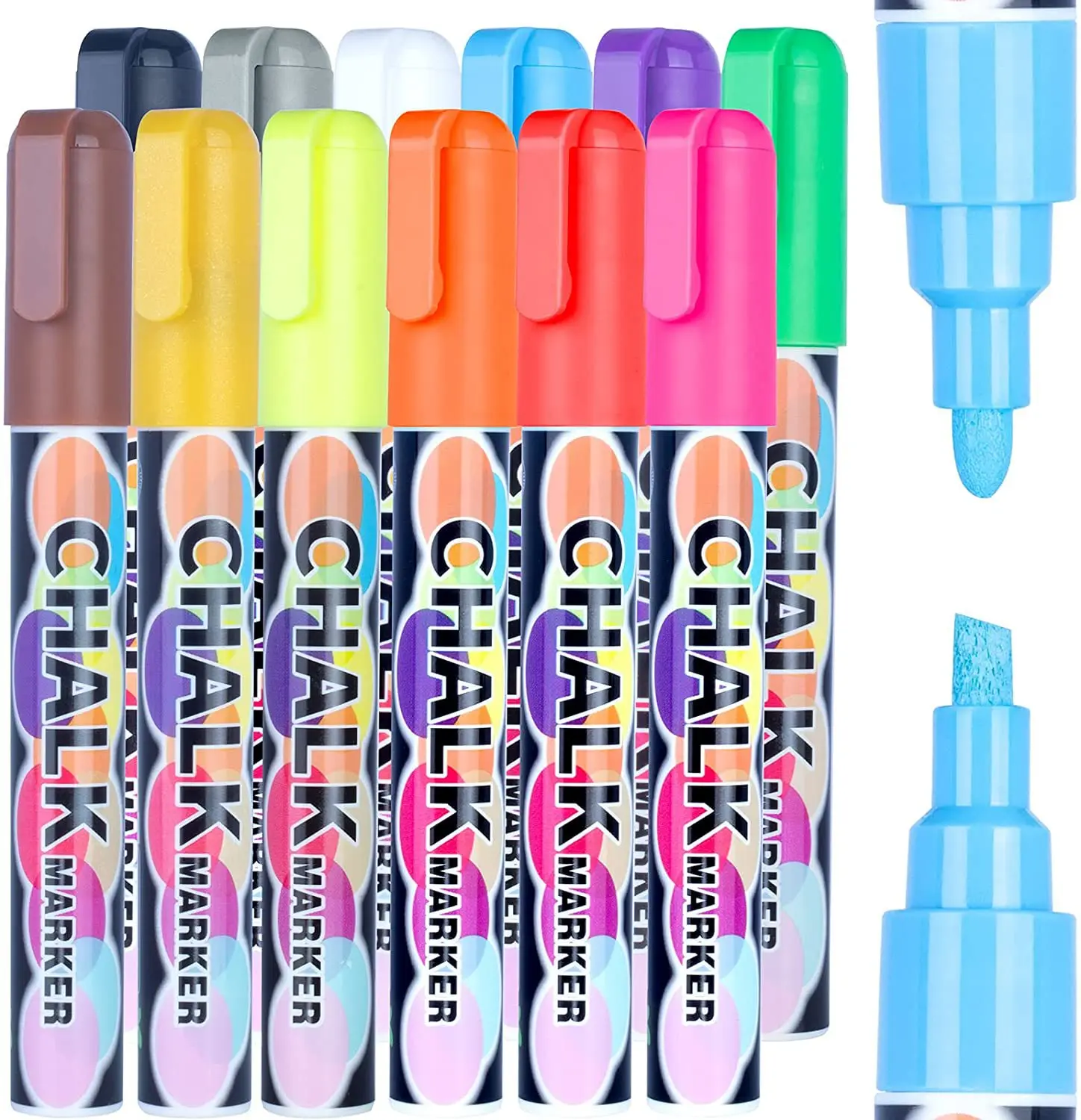 Wholesale colorful Chalk Markers Premium Liquid Chalkboard Neon Pens Erasable LED board marker set