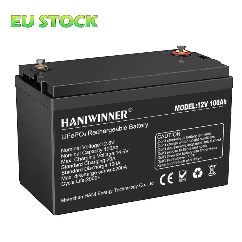 EU Stock Power Box Camping Lifepo4 Battery 12V 200 Amp Lithium Iron Phosphate Battery Lithium ion Batteries Pack