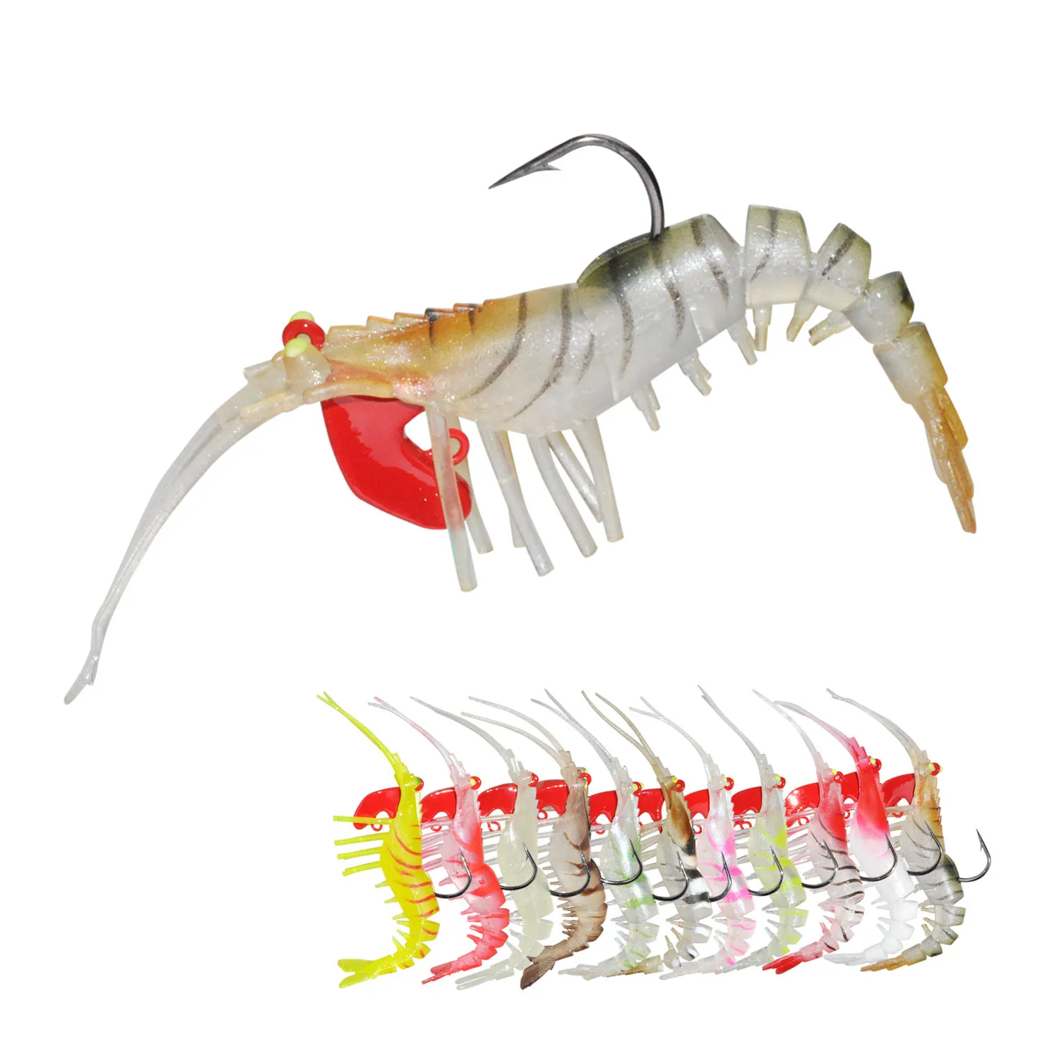 HAWKLURE TPR Section Soft Shrimp 75mm 5.9g artificial pesca soft fishing lure TPR section soft shrimp soft worm