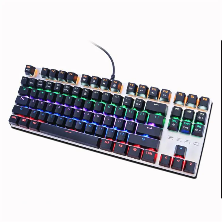 Gaming Mechanical Keyboard Blue Red Switch 87key Anti-ghosting RGB/Mix Backlit LED USB RU/US Wired Keyboard For Gamer PC Laptop