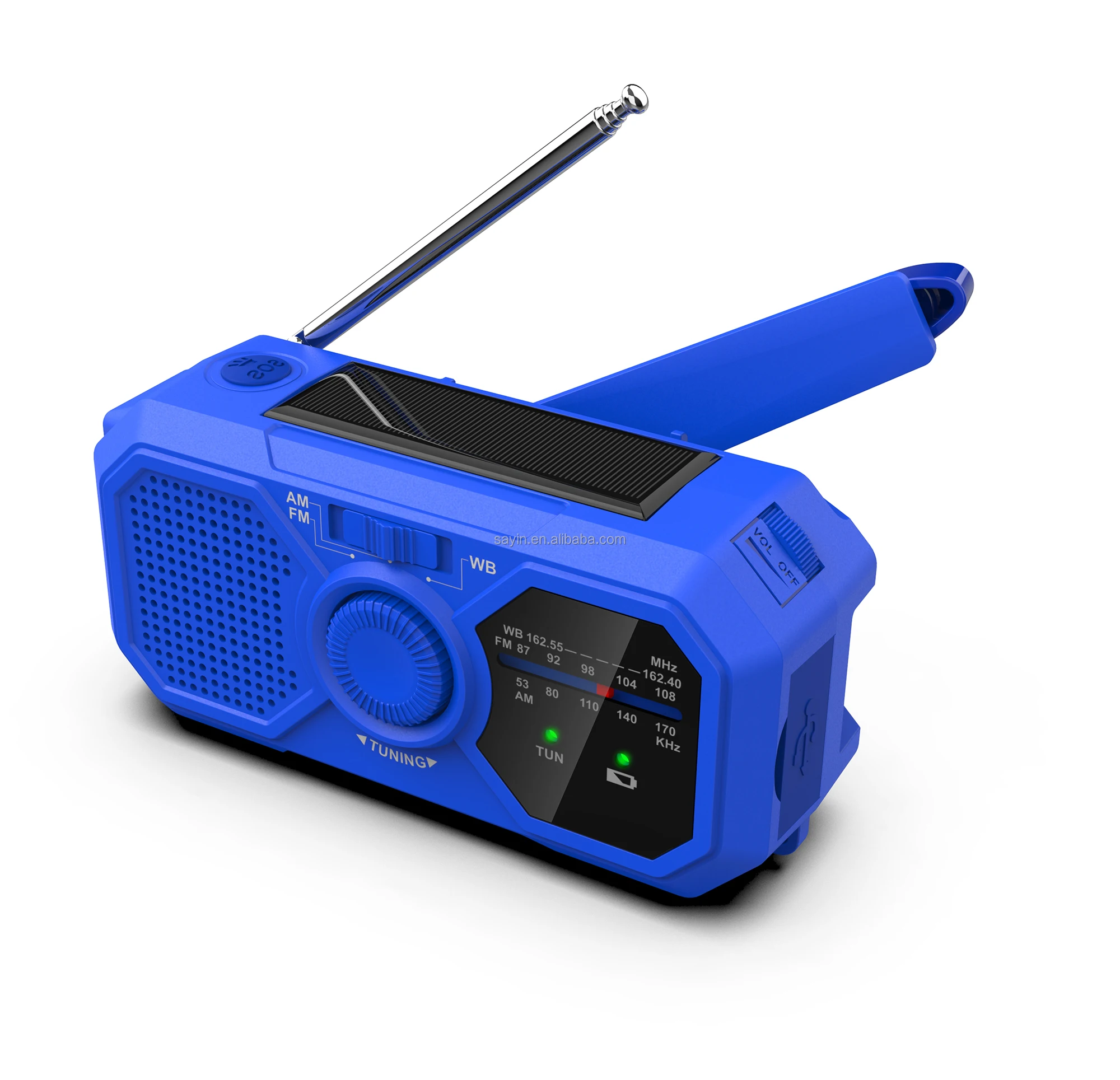 Amazon hot sell  Disaster Kit Emergency Solar Hand Crank Portable Weather Radio with 3  grade light
