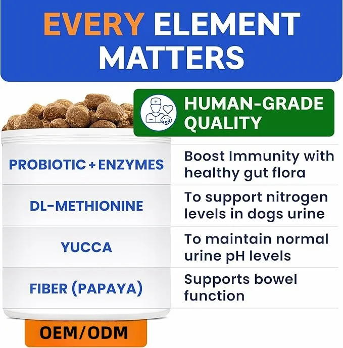 OEM Grass Green Soft Chews for  Dogs - Pee Grass Spot Saver Caused by Dog Urine - Gut Health Probiotics & Digestive Enzymes