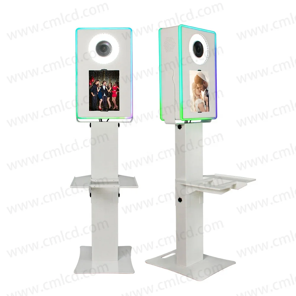 Wedding Celebration Party LED RGB EDGE Light Social Media Dslr iPad Photobooth Support Camera and Printer Photo Booth Machine