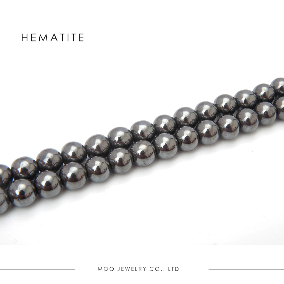 Loose Beads Hematite Round Stone Wholesale Natural Black for Jewelry Making 4mm 6mm 8mm 10mm 12mm 14mm DIY OEM Picture Size