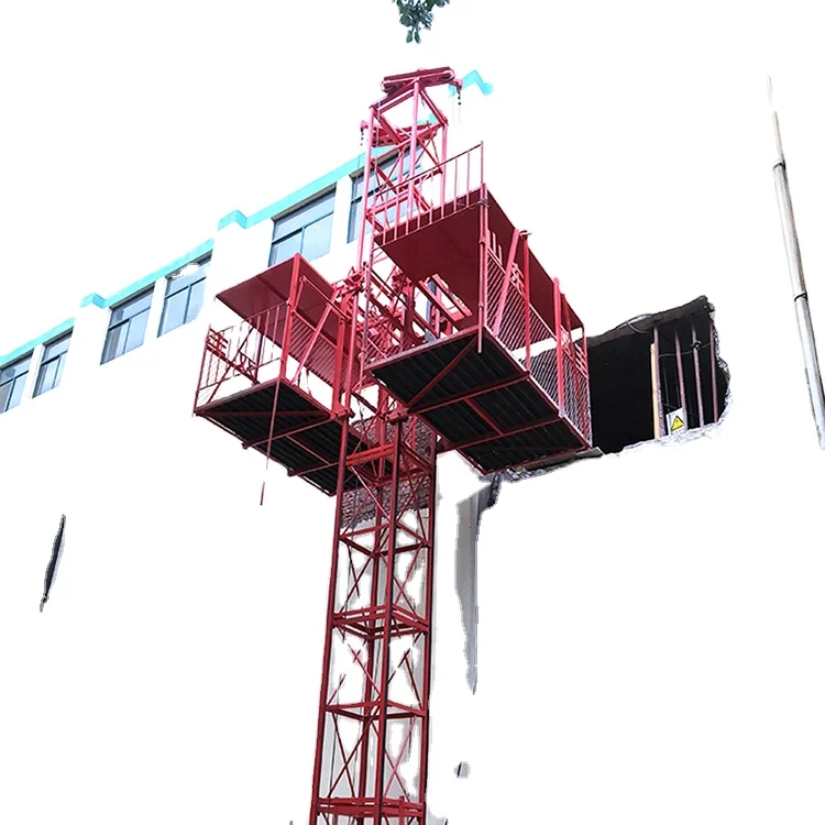 China 1000kg construction material hoist SS100/100 model with double cage