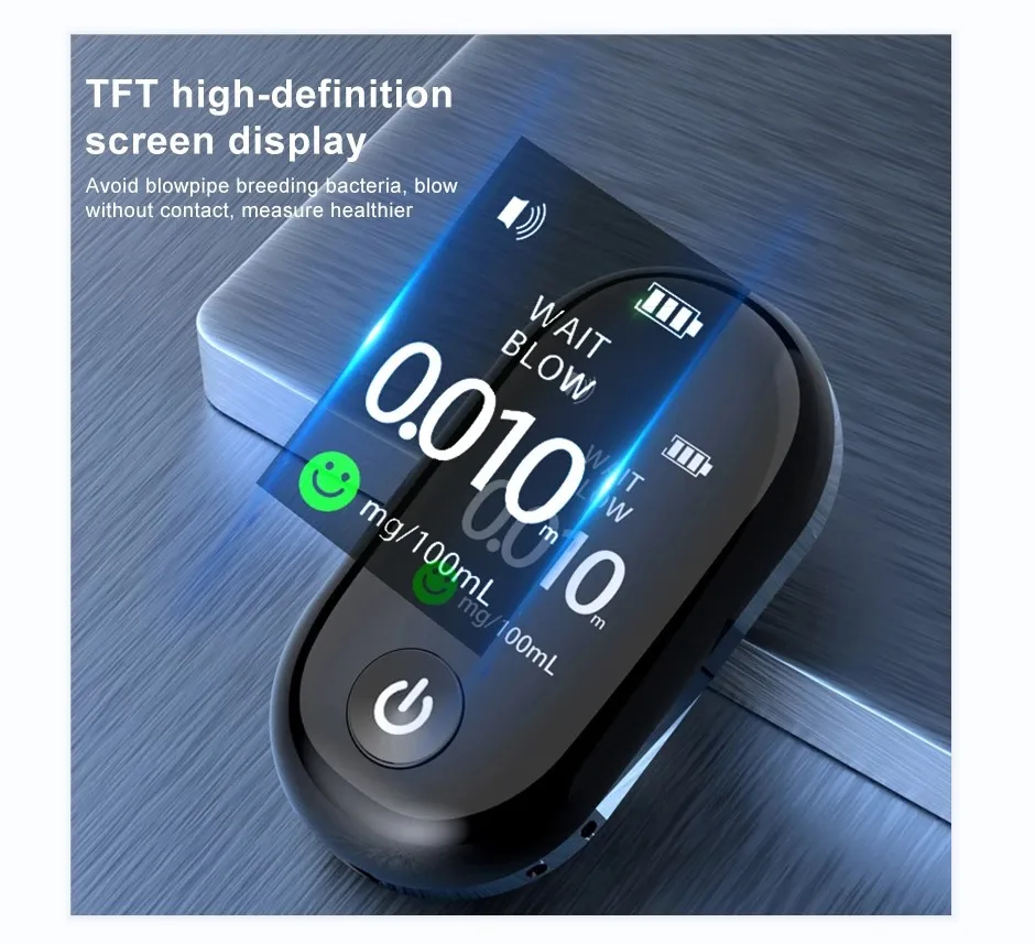 2022 Japan TFT display Alcohol Tester Breathalyser MEMS Sensor Alcohol Breath detector Alcohol testing equipment Breathalyzer