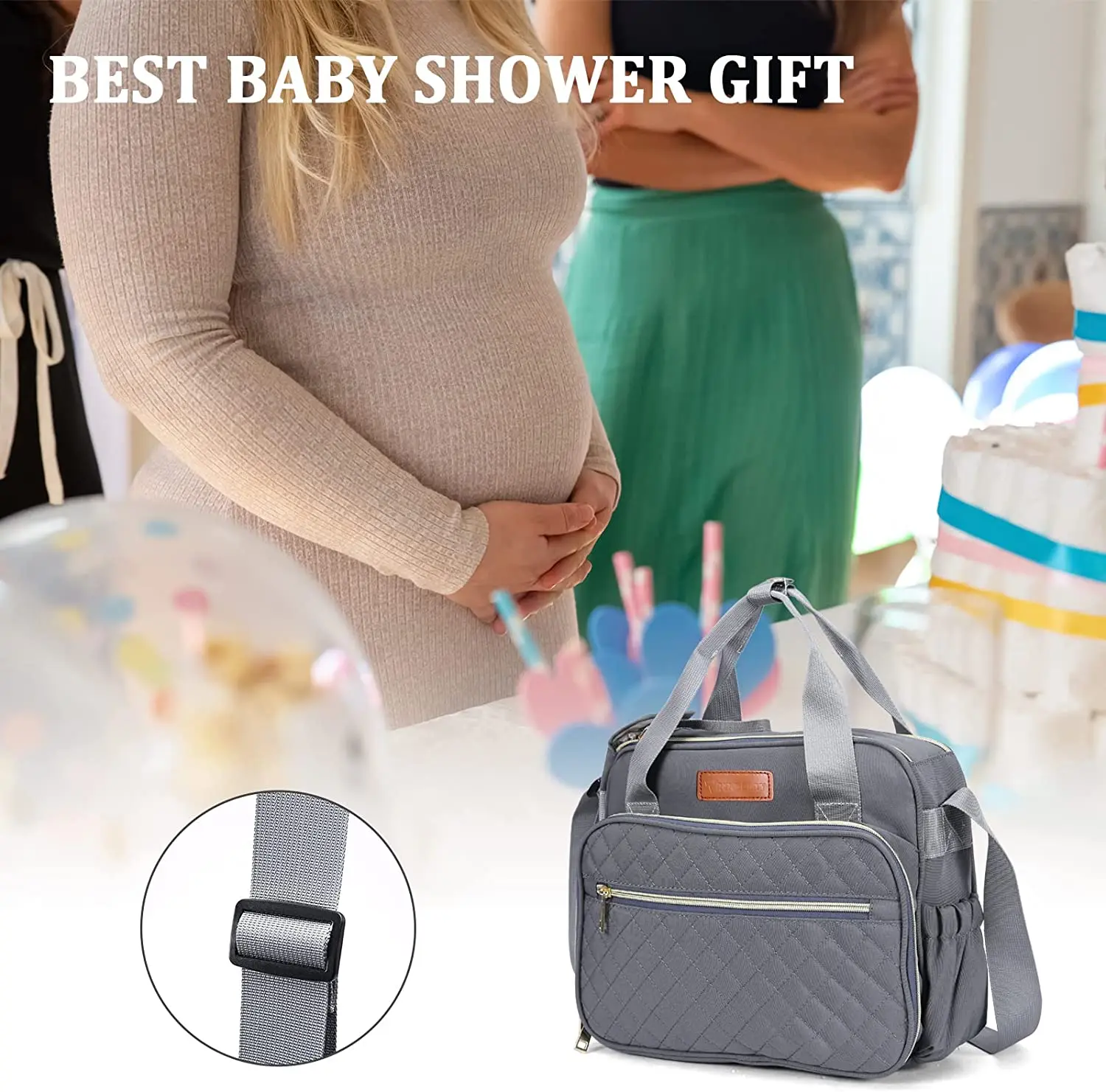 Small Diaper Bag Tote Bag Travel&Outdoor Stroller Organizer Multi-Function Cute Diaper Maternity Bag
