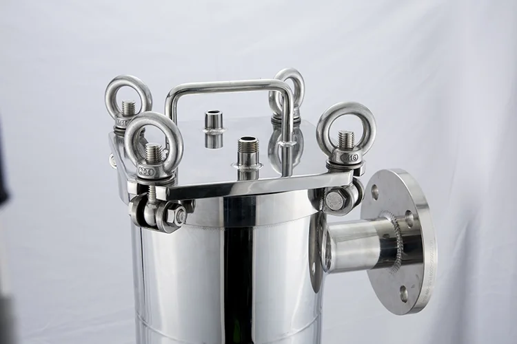 Sanitary water treatment milk beverage liquid filtration single multiple stainless steel bag filter