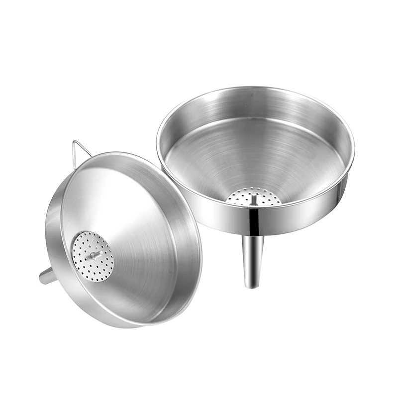
Kitchen Accessories Stainless Steel Oil Funnel With Strainer Funnels Oil For Kitchen Use For Liquid Dry Ingredient 