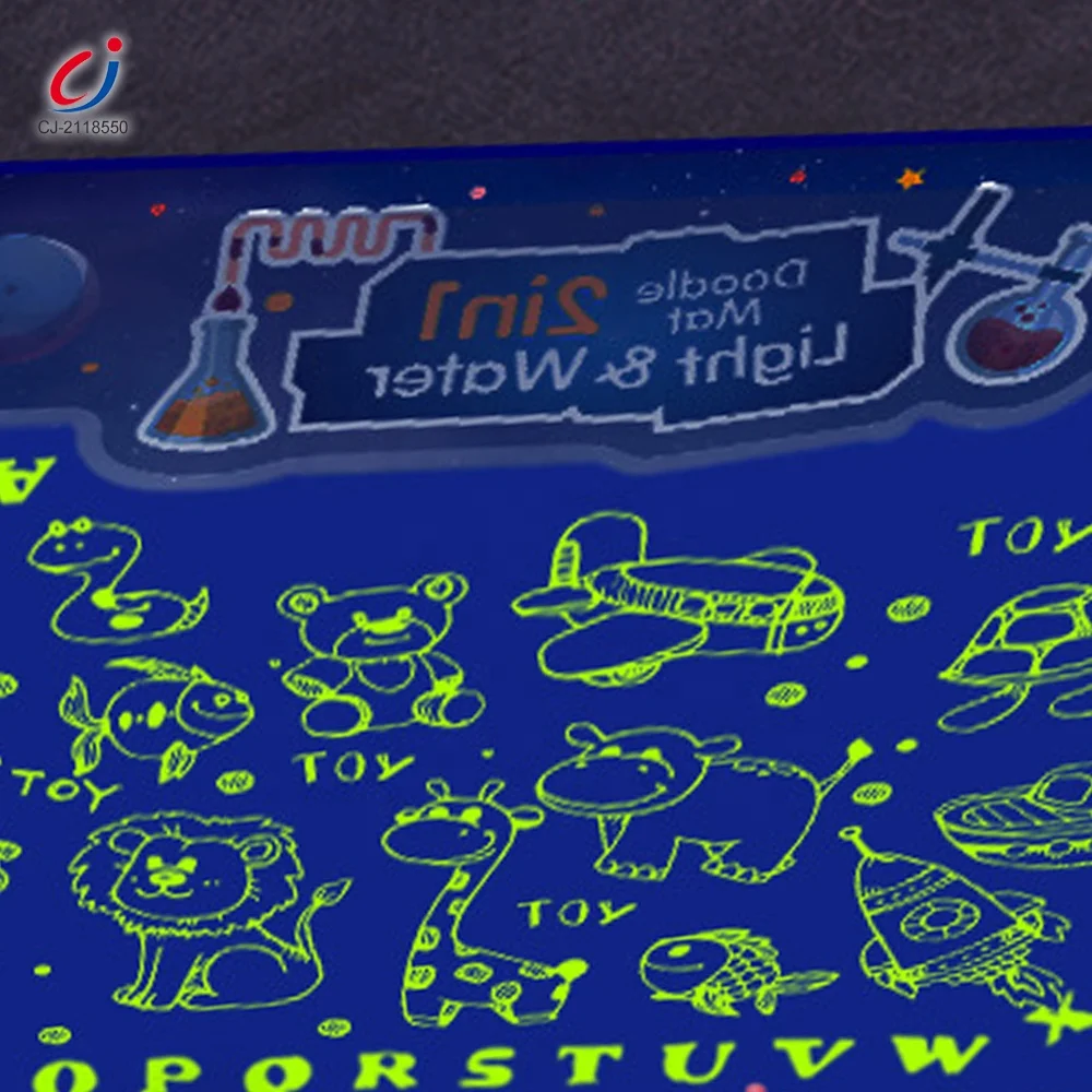 Chengji Educational Toy Kids Large Glow in the Dark Water Doodle Magic Mat Painting Aqua Magic Water Drawing Mat for Kids