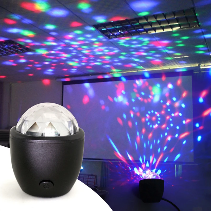 Mini Disco Ball Projector Light Party Stage Projector Lights Led Voice Activated USB Crystal Magic Ball Flash DJ Lights for Home