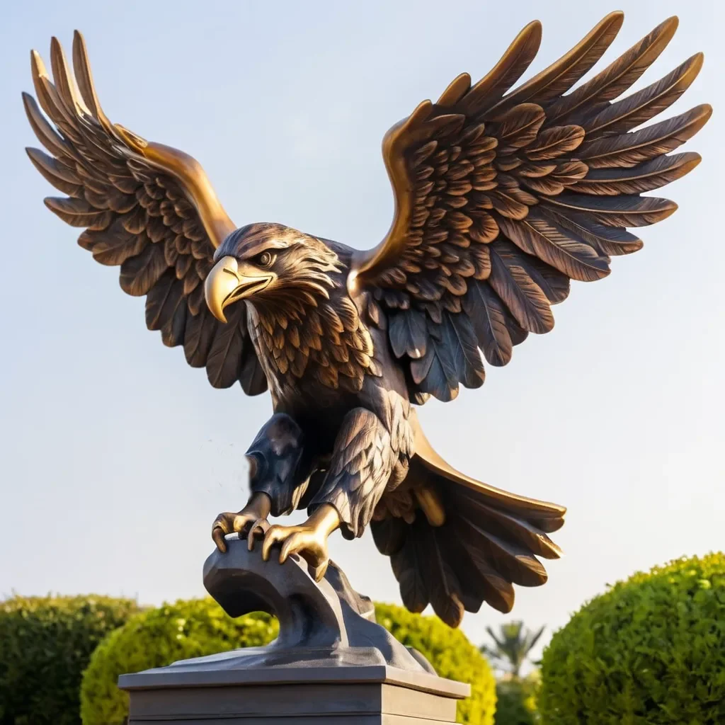 Bronze large Eagle statue for outdoor decor Exquisite Casting Bronze Falcon Sculpture for garden