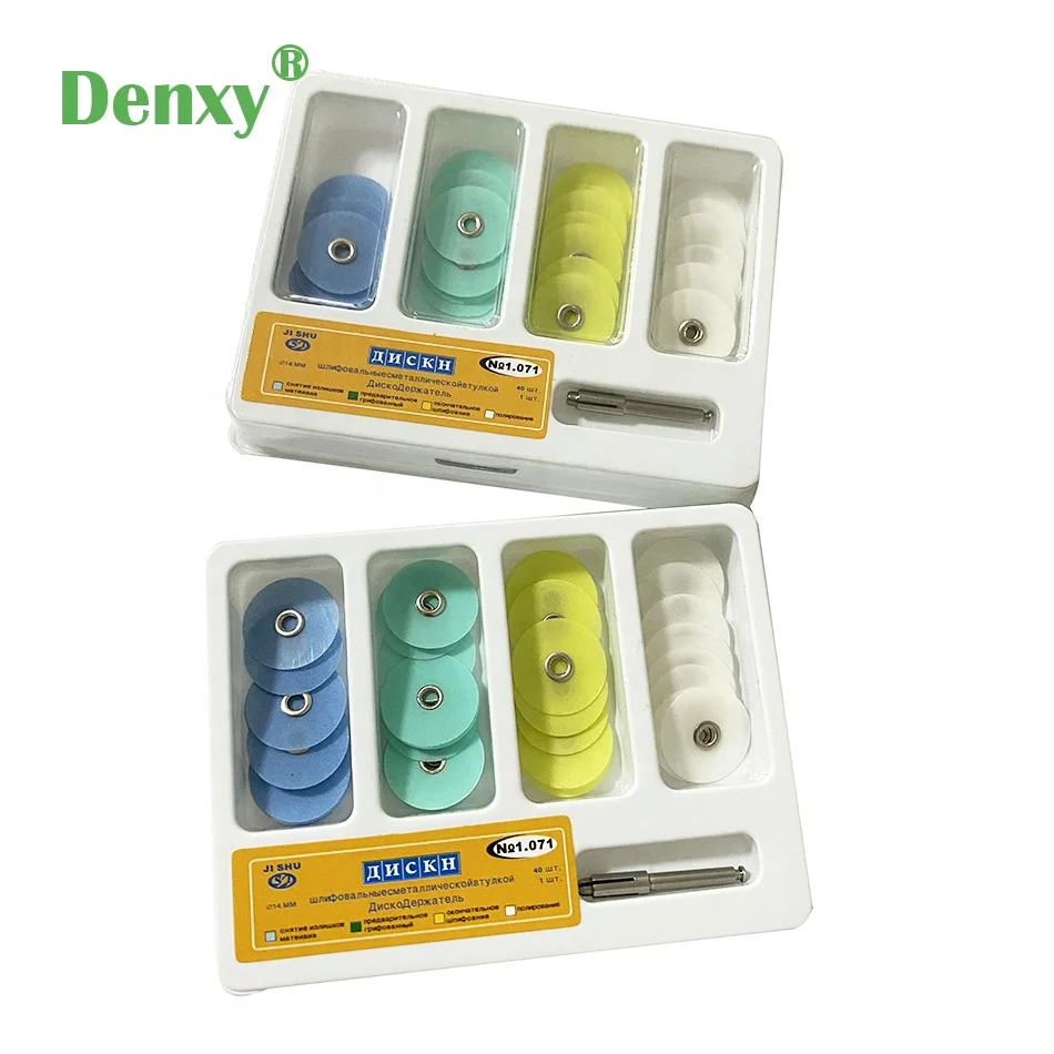 Denxy Dental Polishing Polimento Discs Gross Reduction Contouring Mandrel Stripes Set Dental Materials Polishing Abrasive Disc