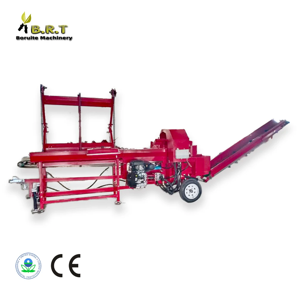 China CE gasoline diesel 30T firewood processor hydraulic log splitter wood cutter for sale