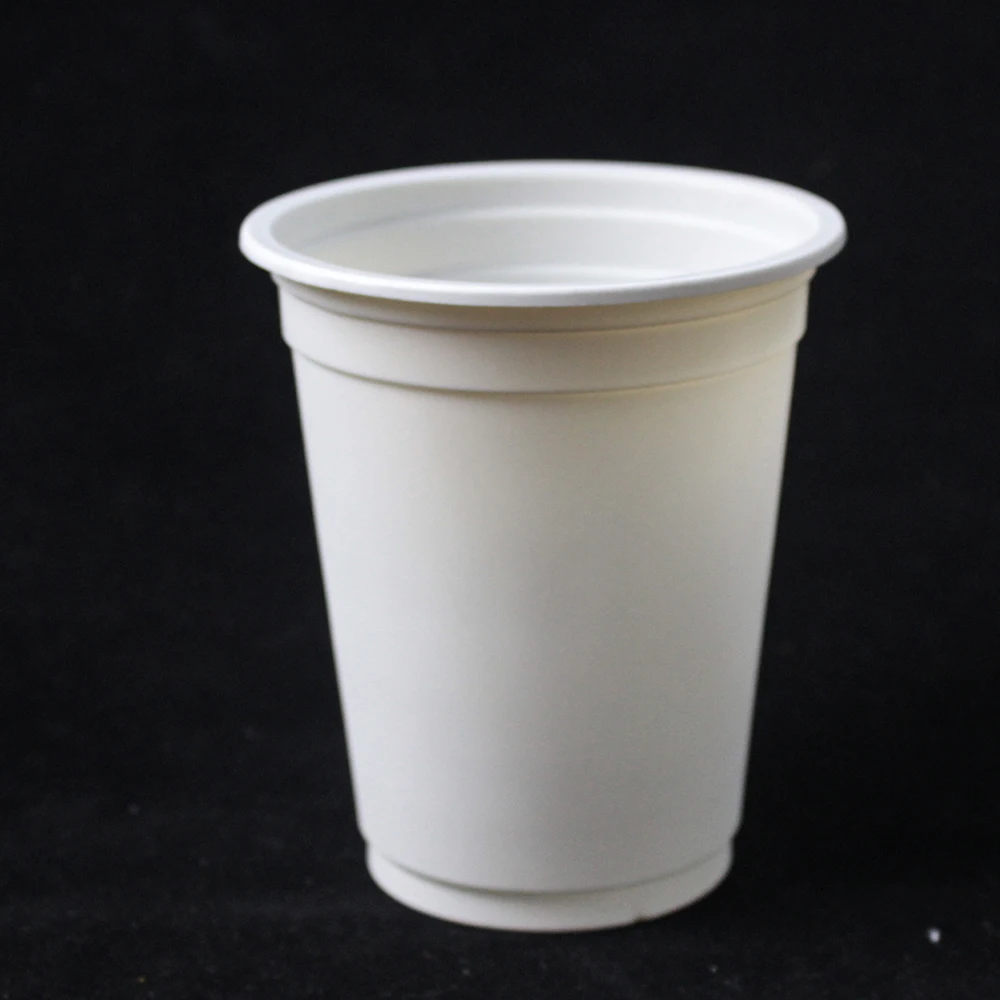 Natural 100% Biodegradable Disposable Biobased Tableware 95mm top diameter corn starch cup white custom for drinking