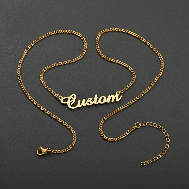 K021 Personalized 18K Gold Plated Earrings Bracelet Stainless Steel Letter Nameplate Necklace Custom Name Necklace Jewelry Set