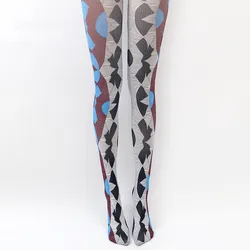 Socksmate Fashion leggings tight pants party workout printed pattern line latex shapewear pantyhose tube nylon waist stockings