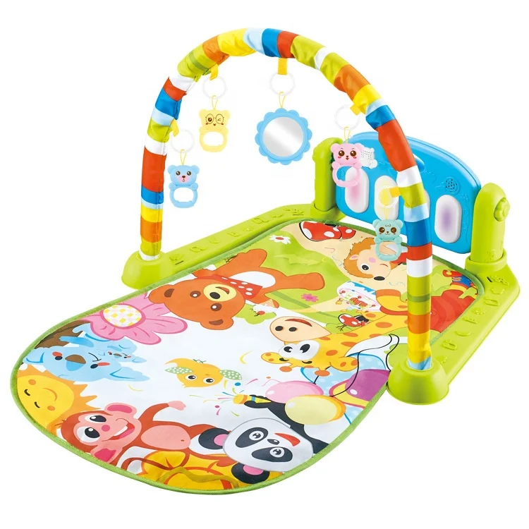 musical pedal keyboard piano play mat baby activity gym with rattle toys