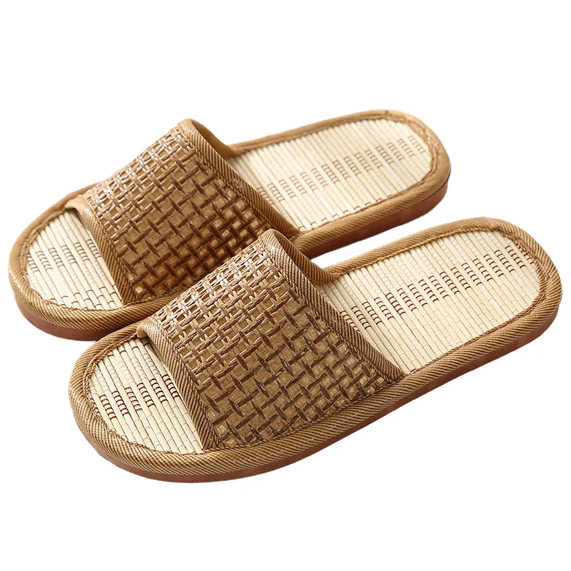 2022 New Women straw Indoor Slipper Bamboo Straw Mat Sandals grass Summer hotel Slippers Interior Wooden Floor Shoes