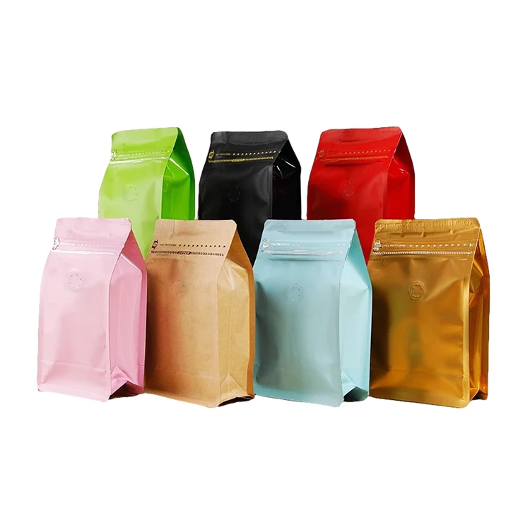 
Custom printed resealable coffee bean packaging coffee bag with valve 