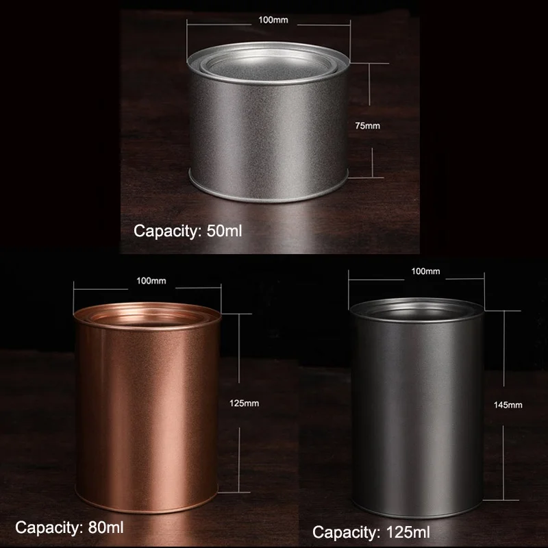 Tinplate Airtight Tin Jar Round Tea Can with Penny Lever Lids Snack Container