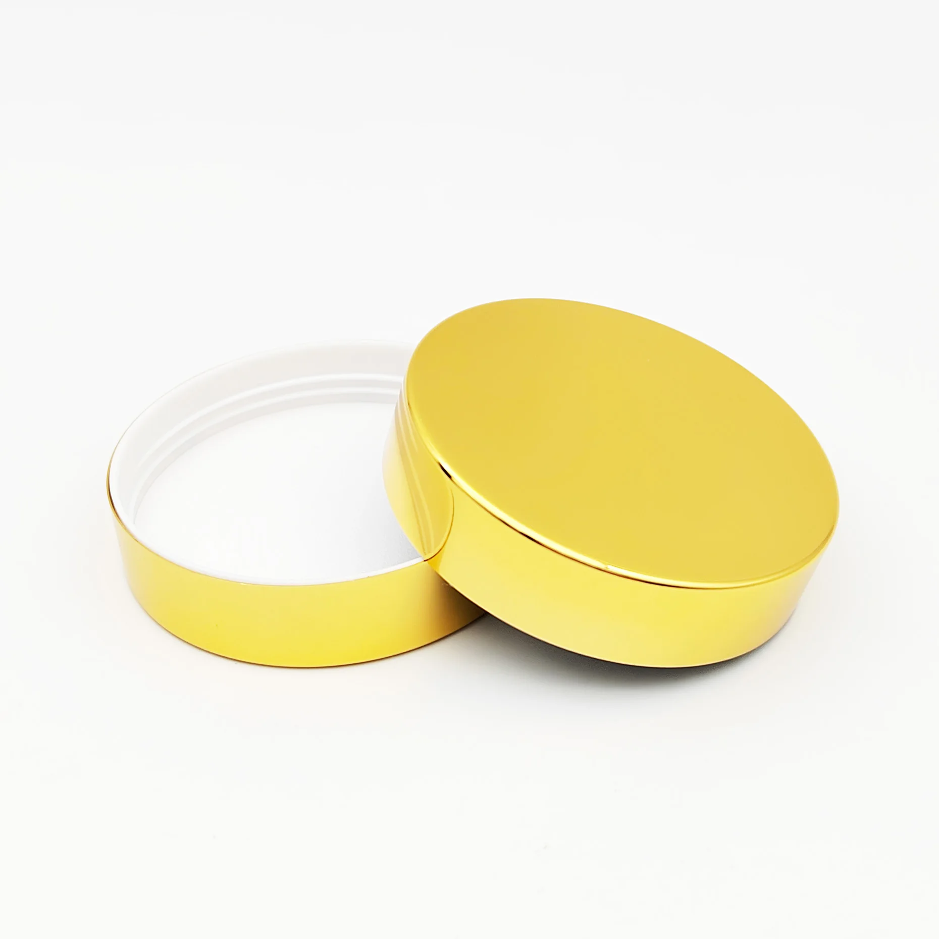 Gold aluminum with 47 mm 56 mm 68 mm 83 mm 89 mm  plastic lid   plastic bottle cap