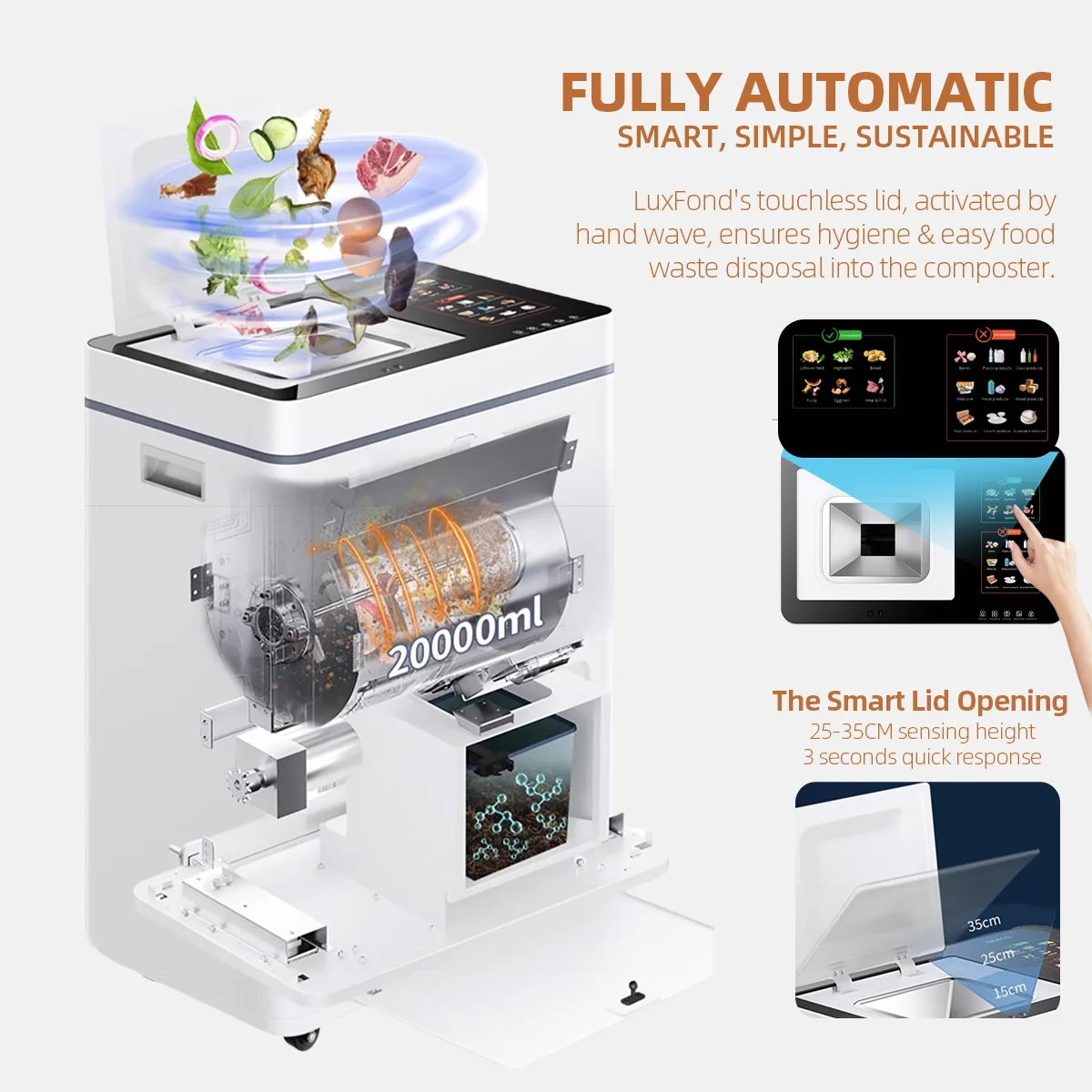 LUXFOND Smart Home Waste Management Compost Singapore Food Waste Disposal Refrigerator Compost Microbes Factory