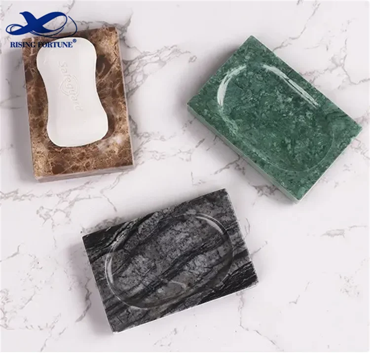 2024 New Design Custom High Quality Round Square Soap Dish Marble Black White Soap Holder of Bathroom Soap Dish