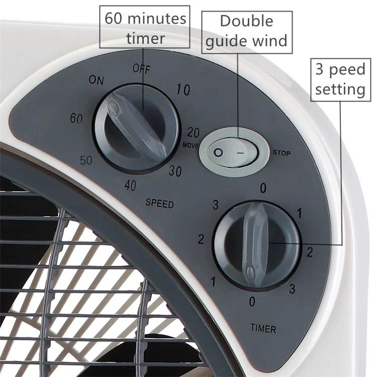 Greenhouse 12inch Flexible Electric Box Fan Portable Air Circulating Fan with timer
