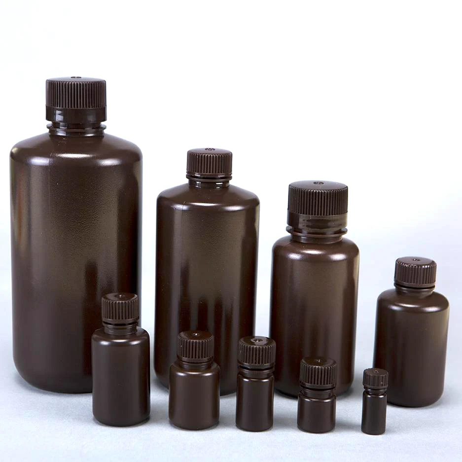Reagent Bottle Narrow Mouth Amber 250 ml Reagent Container Paramedical Biochemistry Chemical Storage Reagent Plastic Bottle
