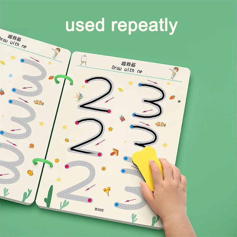 ULi Educational Toys Children Drawing Writing Learning Cards Kids Stroke Line Book Logical Thinking Cards Book