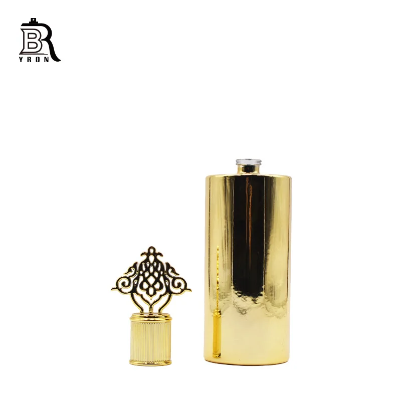 100ml Antiqued Vintage Craft Gift Home Decoration Metal Alloy Perfume Bottle Retro Arab Style Empty Glass  Bottle