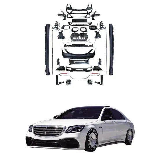 Mercedes W222 S Class 2014 Car Bumper Body Kit PP Material New Condition Front Door Position Exhaust S350 S550 S63 Amg Upgrade
