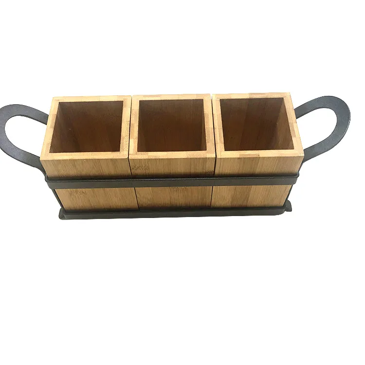 Wholesale Custom Office Desktop Organizer Bamboo Pen Pencil Holder Desktop Organizer