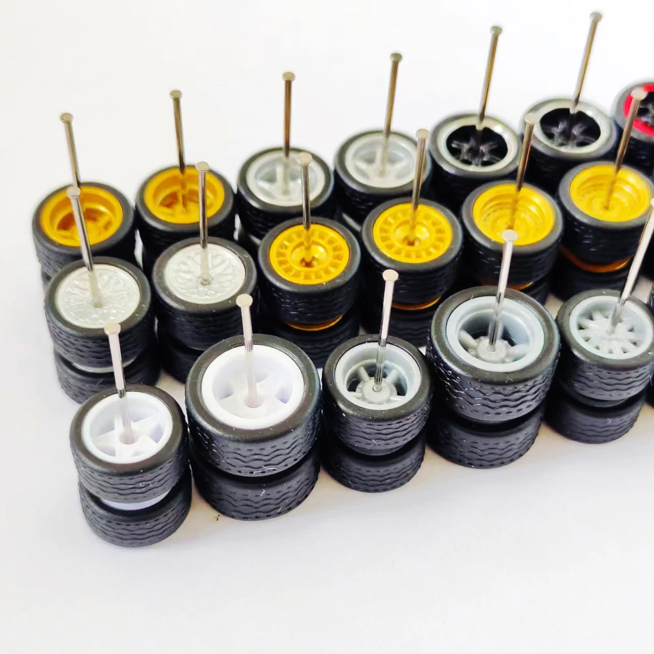 1/64 Alloy Car Wheels 10.8mm 12.8mm Tires for 1:64 Mini Toy Car Model Hot Wheel/Matchbox/Domeka/Tomy