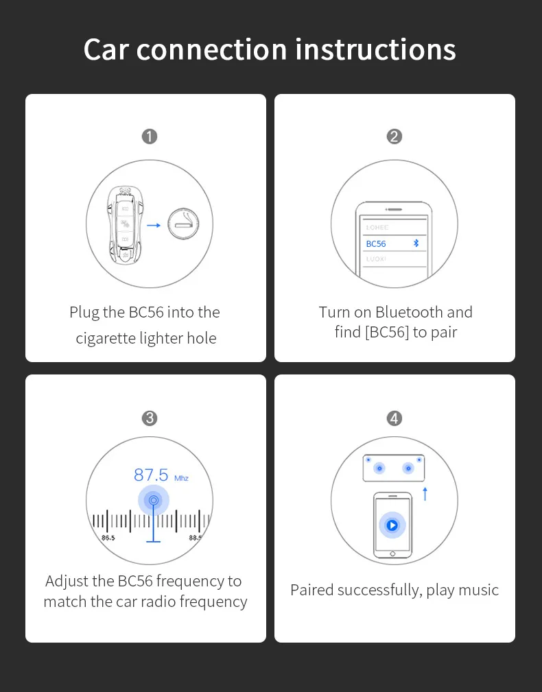  QC3.0 Быстрая зарядка двойной USB порт fm-передатчик Автомобильный MP3-плеер Bluetooth 5 0 приемник музыкальный