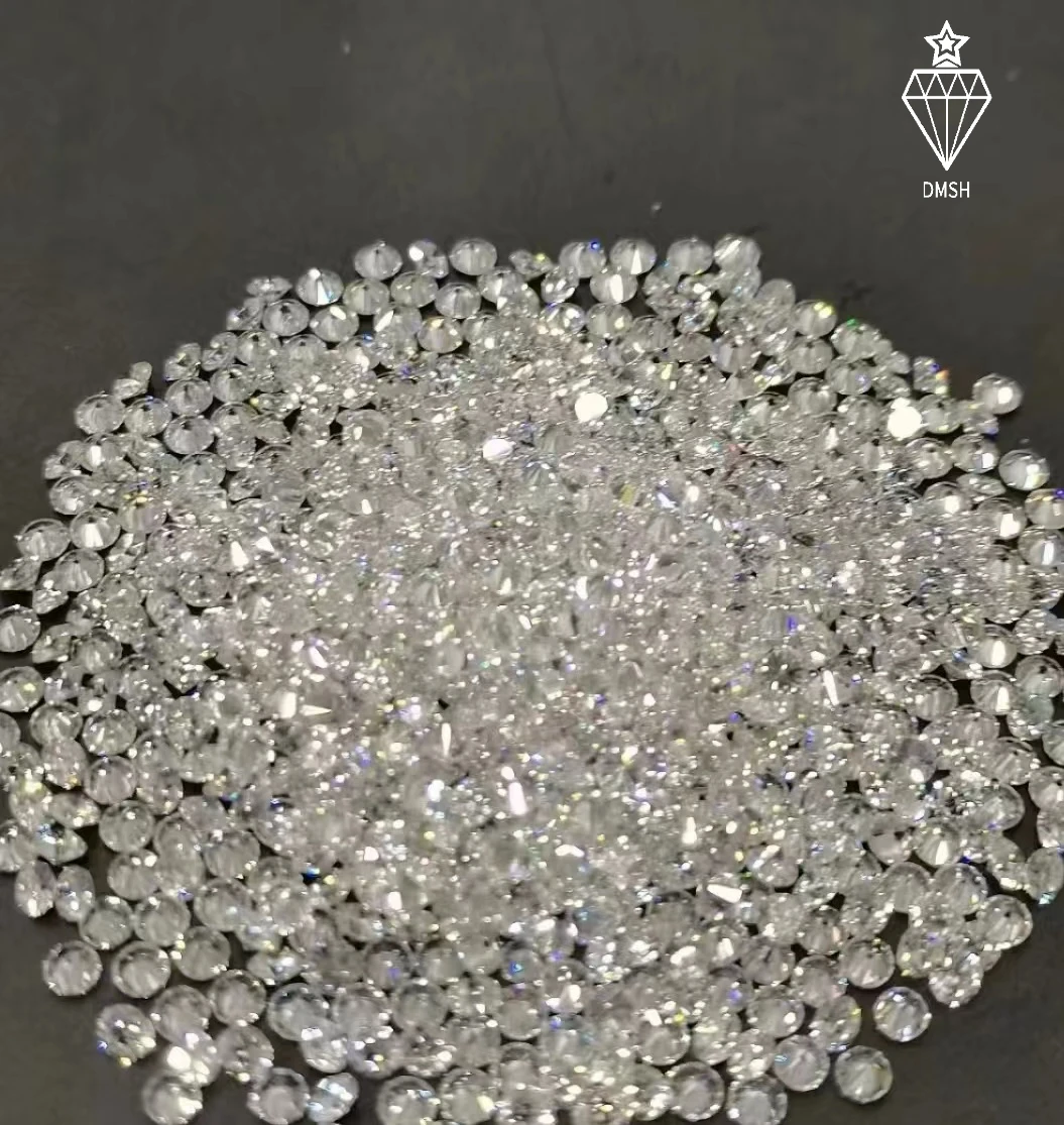 DMSH Buy Round Polished CVD 1mm 2mm 3mm Loose Diamonds Man Made HPHT Manufacturer White Lab Grown Diamond SI VS VVS Clarity