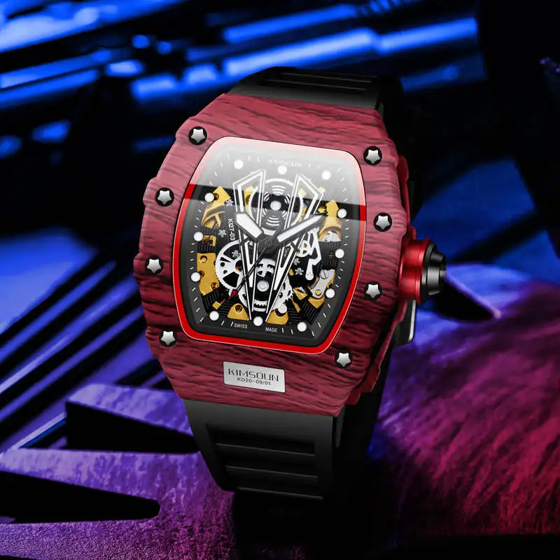 
Luxury Classic Brand Wrist Watches Relojes Silicone Hollow Out Automatic Watch For Mens Male Mechanical Sports Relogio Watches 