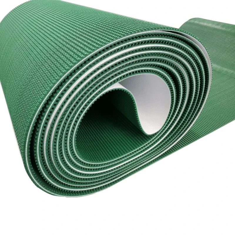 5mm green pvc rough top conveyor belt suppliers and for chicken feeds processing