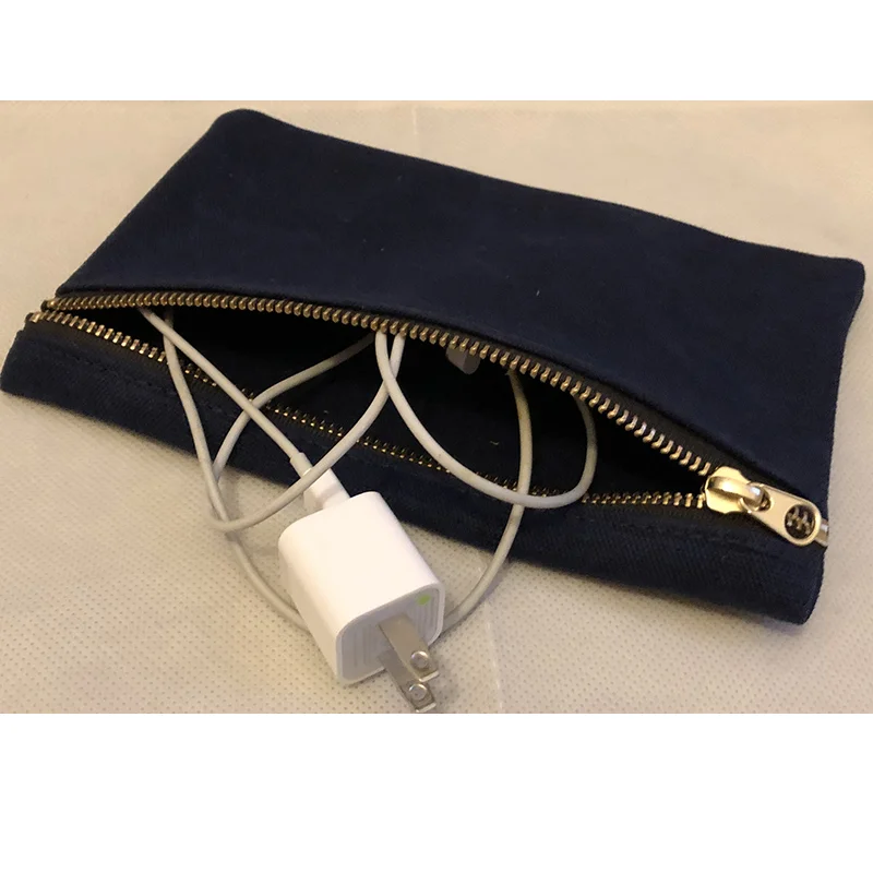 Черный холщовый мини-кошелек для монет на