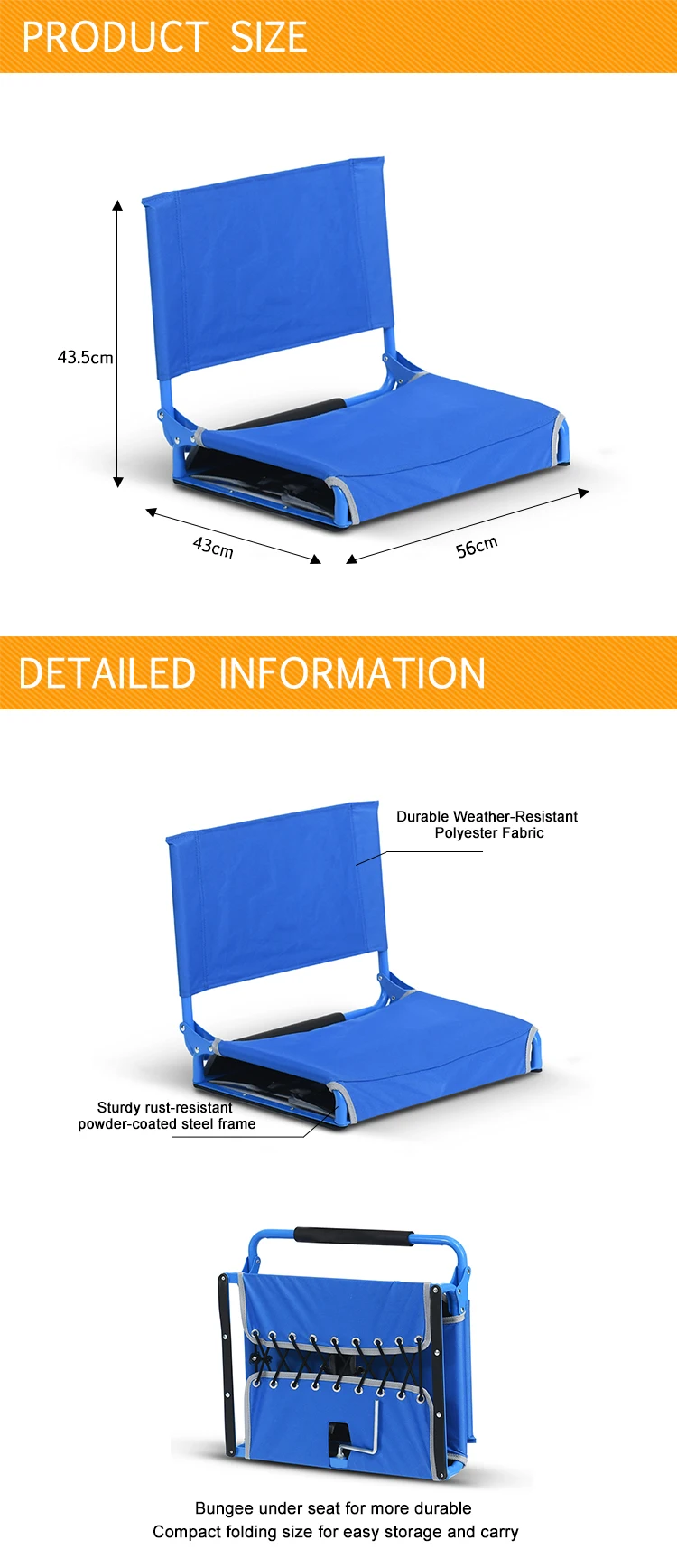 Outdoor directors chair aluminium folding Camp Fold Stadium Chair