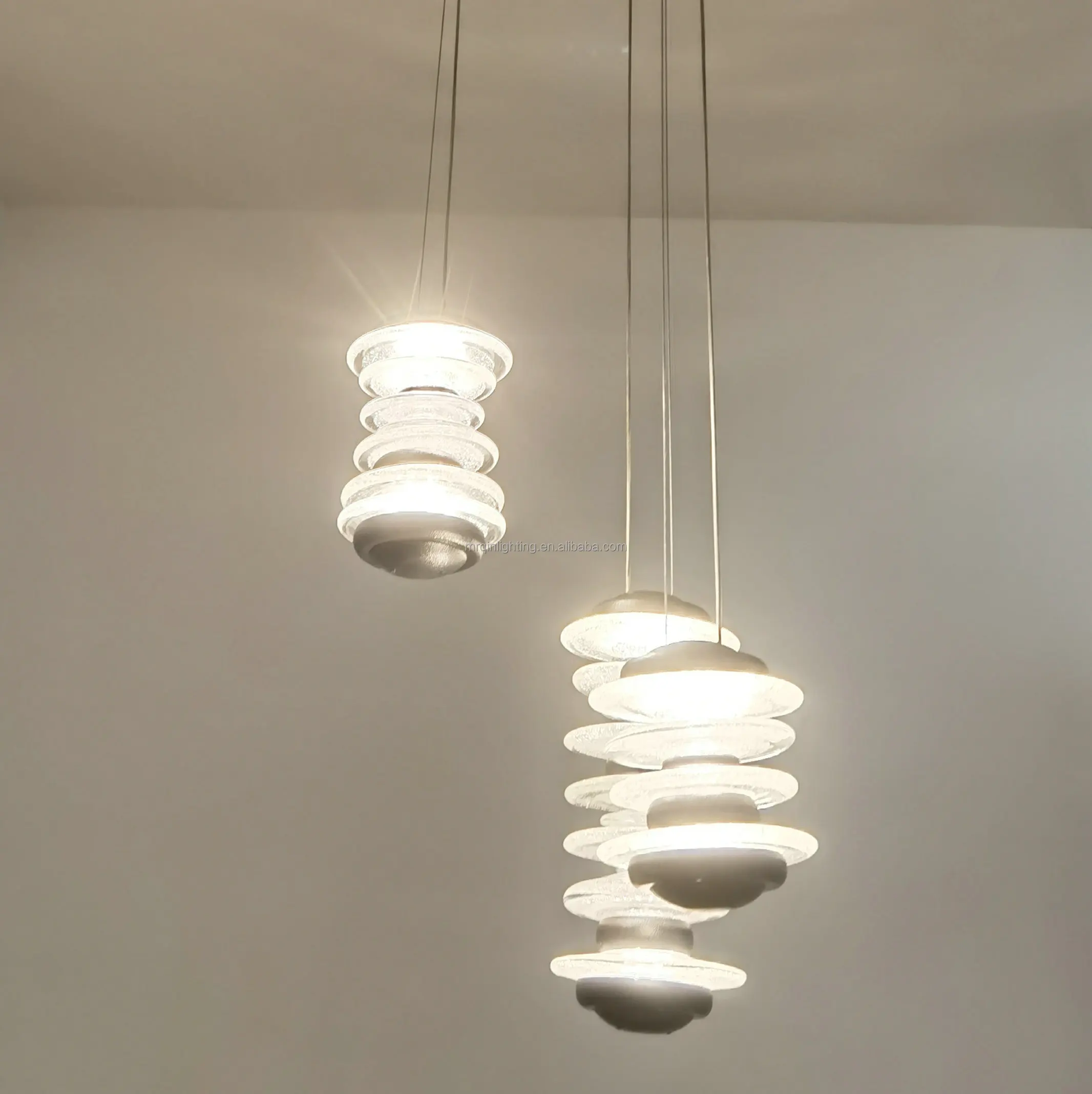 Black Pebble Stone Stack Chandelier Glass with Bubble Stacked Pendant Hanging Light