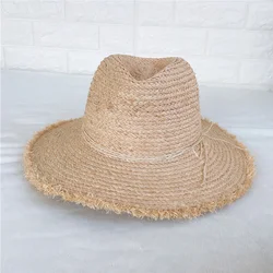 Wholesale Hand weaving Lifeguard hollow straw Fedora Hat For Men
