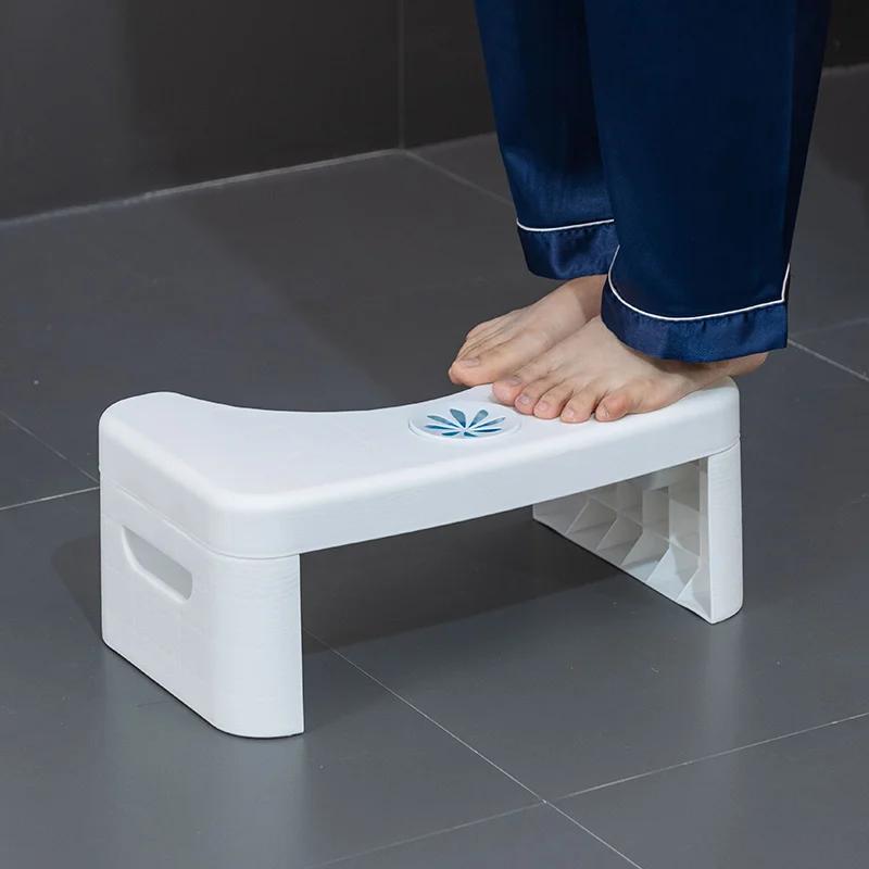 Factory Hot Sale Plastic Assembled Non-slip Toilet Stool With Air Freshener For Bathroom