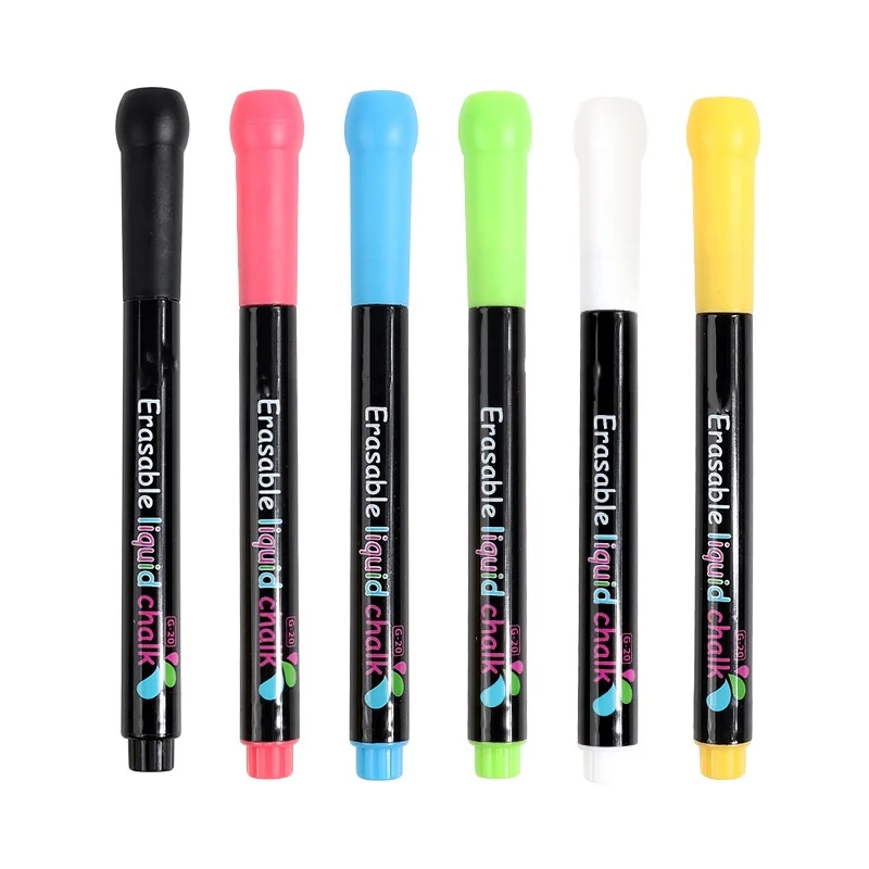 Factory wholesale colourful water-soluble dust-free liquid chalk water-based erasable chalkboard pen drawing LED light board pen