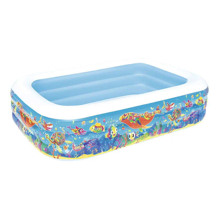 Bestway 54120  blue rectangular family pool outdoor  kiddie bathtub pool Inflatable pool