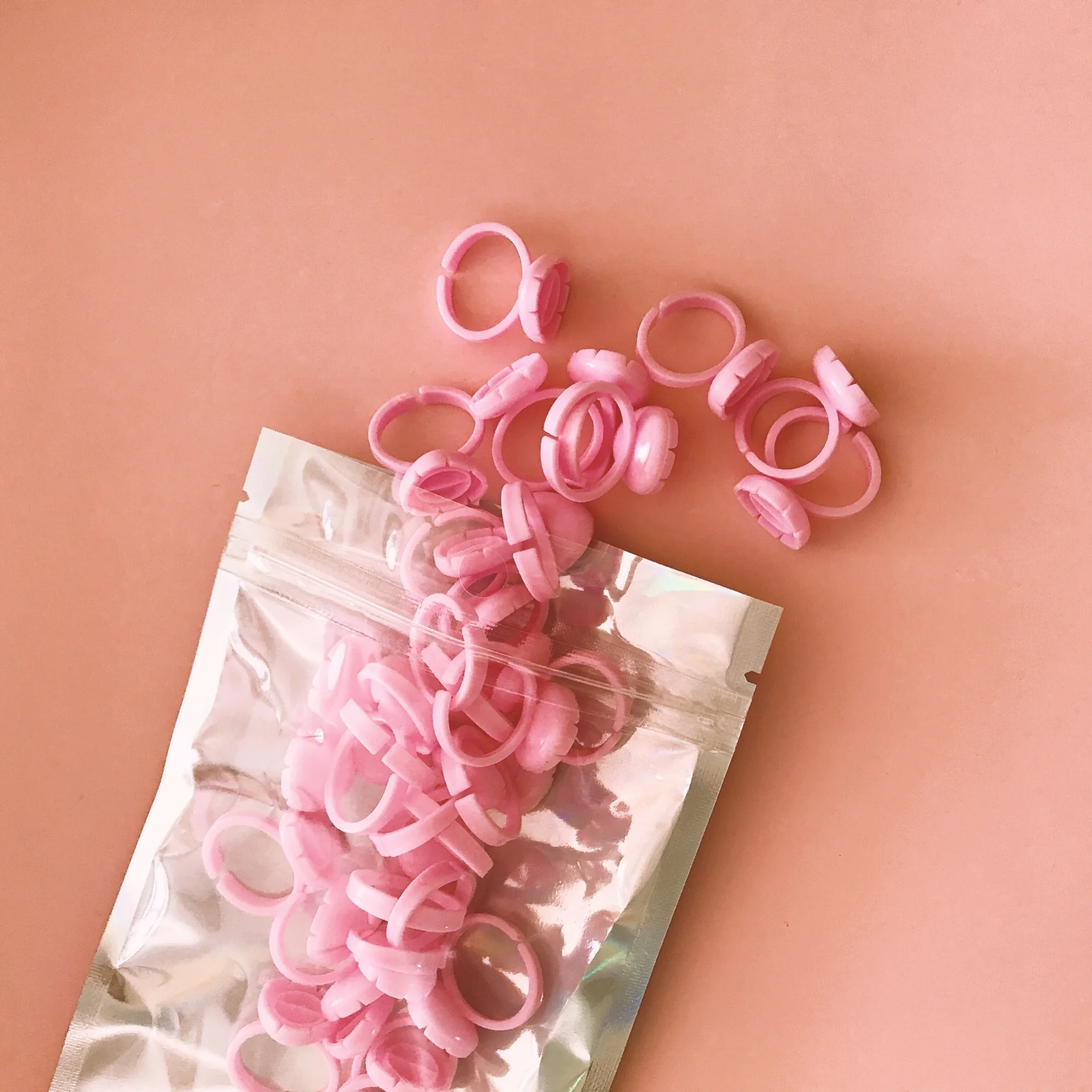 100pcs/package New Design Shape PVC Adhesive Glue Ring Holder For Eyelash